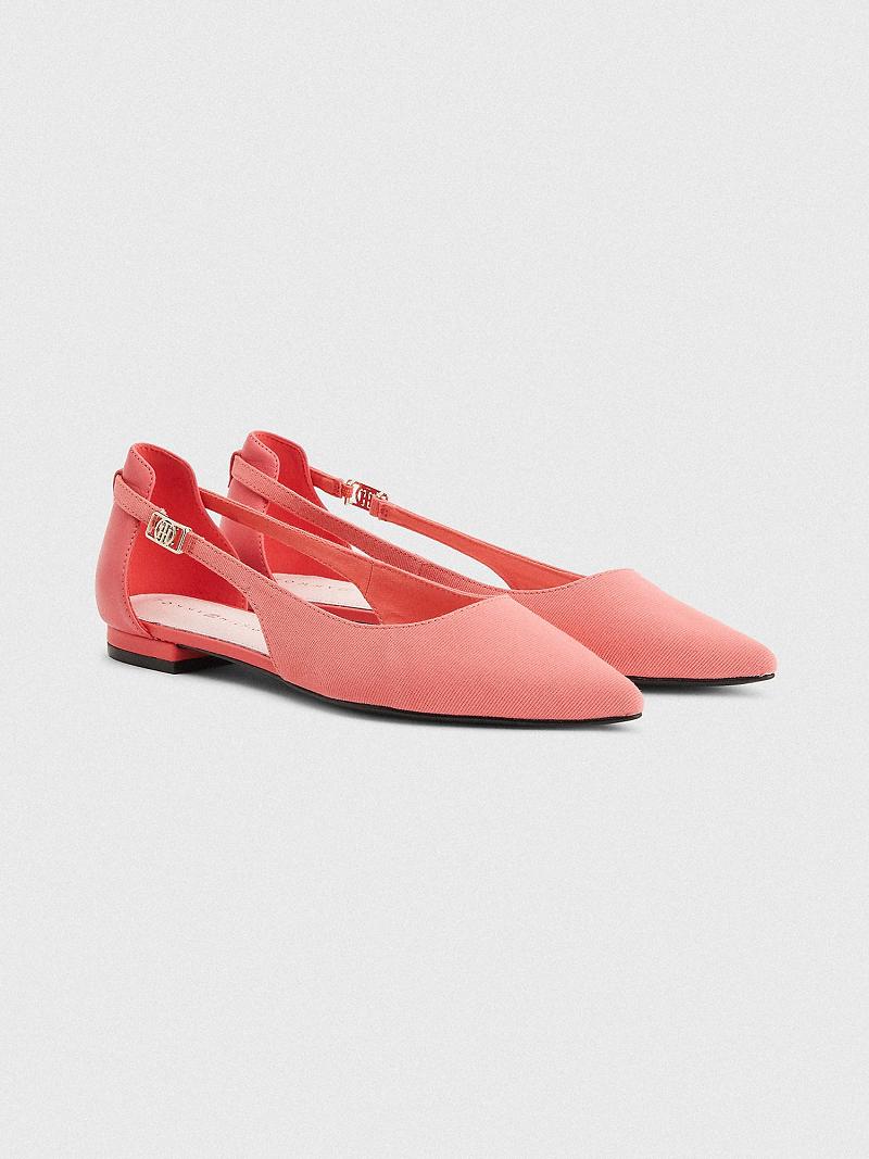 Női Tommy Hilfiger Slingback Ballerina Balerina Cipő Rózsaszín | HU 603ILH